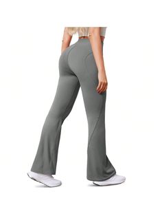 BZB Womens Flare Leggings Workout High Waisted Tummy Control Bell Bottoms Athletic Yoga Pants Grey     Plain    Women Clothing, size features are:Bust: ,Length: ,Sleeve Length: Stretch Breathable Full Length Pants, Breathable Stretch Full Length Pants, Breathable Full-length Elastane Pants, Full Length Breathable Elastane Pants, Breathable Fitted Full-length Bottoms, Gray Tight Full-length Pants, Breathable Fitted Full-length Pants, Gray Full Length Tight Pants, Gray Stretch Gym Bottoms