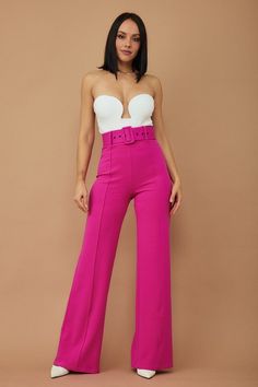 Belt Pants, Belted Pants, High Waist Pants, Launch Event, Bold Color, Buckle Belt, Sweetheart Neck, Waist Pants, The Endless