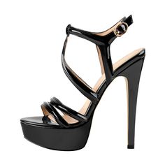 Platform Stilettos Open Toe Ankle Strap Crisscross Sandals High Heel Sandals With Crisscross Straps For Party, Black Cross Strap Heels For Party, Black High Heel Sandals, Fashion Shoes Sandals, Ankle Sandals, Criss Cross Sandals, Shoes Heel, Platform Stilettos, Couple Games