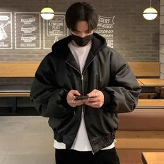 45786850459870|45786850492638|45786850525406|45786850558174 Windproof Hooded Jacket For Fall Streetwear, Windproof Hooded Jacket For Streetwear In Fall, Winter Streetwear Windbreaker With Zipper, Winter Windbreaker With Zipper For Streetwear, Leather Jacket With Double-lined Hood For Cold Weather, Fall Windbreaker For Cold Weather With Zipper, Oversized Black Windbreaker For Winter, Black Parka For Fall Streetwear, Winter Leather Jacket With Double-lined Hood