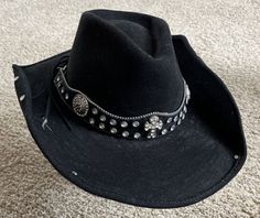 BULLHIDE size Medium Western Cowgirl Hat - Black with BLING! Decorations 7707060231360 | eBay Cowgirl Hat, Western Cowgirls, Cowgirl Hats, Western Cowgirl, Hats Vintage, Women Girl, Caps Hats, Accessories Hats, Shoe Accessories