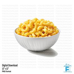 a white bowl filled with macaroni and cheese