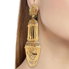 An Earring Style Is Called Jhumkas Is Popular In India And Other South Asian Nations. They Are Often Made of Gold Or Silver Polish And Frequently Feature Embellishments Made Of Pearls Or Gemstones. Jhumkas Frequently Feature A Sizable Pendant In The Form Of A Teardrop That Hangs From The Lobe. Smaller Pendants May Hang From The Bottom Of The Main Pendant & Most Jhumka Are Extremely Striking. * Handmade Jewelry | Handmade Earrings | Handcrafted * Hypoallergenic | Skin-Friendly | Allergic-Free  * Festive Fusion Style Dangle Danglers, Festive Fusion Dangle Danglers, Festive Latkans Jhumkas Dangle Earrings, Diwali Fusion Style Dangle Danglers, Fusion Style Danglers For Diwali, Navratri Latkans Jhumka Drop Earrings, Gold Bollywood Chandelier Earrings With Dangling Beads, Fusion Style Dangle Chandbalis For Festivals, Temple Jewelry Style Jhumkas For Party