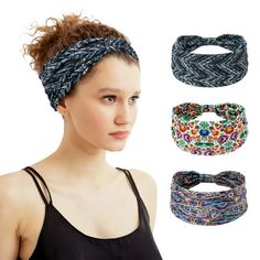 The circumference of the headband is 20" (50.8cm) and it will comfortably stretch to around 22-23" (55.9 - 58.4cm) Depth of each band at its widest part is 11" (28cm). Wear it as an Extra Wide style or Turban Style! Hight Stretchy ,Sweat Wicking , Washable - Workout headbands easily absorbs sweat from forehead, keep head cooler and drier. Boho headbands for women can be washed without any worries of shrinking or losing color. Non Slip No Headache Hair bands - Keeping your hair out of your face s Workout Headbands, Boho Headbands, Lazy Day Hairstyles, Headbands For Short Hair, Workout Headband, Cute Headbands, Turban Style, Boho Headband, Wide Headband