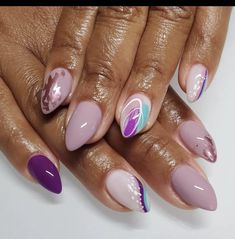 Cute Nail Designs Winter, Nail Designs Natural, Lana Nails, Nail Designs Winter, Nail Palette, Mardi Gras Nails, Shorties Nails, Almond Nail Designs, Queen Nails