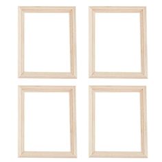 four white wooden frames on a white background