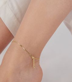 dainty and bright 10k gold anklet  9inches Elegant Adjustable Tarnish-resistant Anklets, Elegant Adjustable Gold Anklets, Elegant Adjustable Tarnish Resistant Anklets, Adjustable Gold Plated Anklets, Adjustable Tarnish Resistant Anklet For Gift, Adjustable Tarnish-resistant Anklets For Gifts, Dainty Gold Anklets Tarnish Resistant, Elegant Yellow Gold Anklets With Delicate Chain, Adjustable Gold-plated Anklets