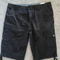 Black Cargo Shorts, Never Been Worn, With Tags Black Casual Cargo Pants With Built-in Shorts, Casual Black Cargo Pants With Built-in Shorts, Black Bermuda Cargo Shorts, Black Casual Cargo Shorts, Casual Black Short Length Cargo Pants, Black Cargo Shorts For Spring, Casual Black Cargo Shorts For Spring, Black Cotton Cargo Shorts For Spring, Black Short Length Cotton Cargo Pants