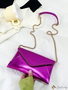 BirdinBag - PU Chain Flap Envelope Bag Chic Envelope Bag For Gifts, Chic Envelope Bag For Gift, Envelope Shoulder Bag With Mobile Phone Bag For Evening, Trendy Envelope Bag For Gifts, Rectangular Flap Bag With Chain Strap For Party, Party Envelope Bag With Chain Strap, Party Clutch Flap Bag With Chain Strap, Party Envelope Shoulder Bag With Chain Strap, Envelope Evening Bag With Chain Strap As Gift