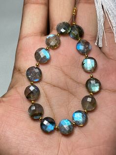 Awesome ~ Blue Fire Labradorite Briolette Both Side Checker Cut Round  Shape Gemstone Size - 8 - 25 MM. 14 Pcs Beads At Low Price For Her.!! Also note that in the case of Natural gemstone, images are just an example of a stone set. Slight difference may occur in the finished product you will receive because of the nature of natural stones. They cannot be the same altogether. We try our best to give the final product as close as possible to the picture shown. Product Info  Gemstone -- Labradorite Cut -- Both Side Checker Cut Size --  8 - 25 Mm. Shape -- Round  Best Quality Gemstone Drilling Service Is Available at Free Cost.. We Also Accept Wholesale Or Orders And All Kinds Gemstones Re Available In Small And Bulk Quantity. For Any Query Please Contact Us. SHIPPING POLICY .After Receipt Of Round Faceted Beads, Blue Round Beads For Jewelry Making, Types Of Gemstones, Stone Settings, Labradorite, Natural Stones, Natural Gemstones, Gems, Gift Card