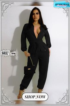 V Neck Button Down Long Sleeve Cargo Jumpsuits Long Sleeve Solid Jumpsuits And Rompers With Buttons, Solid Long Sleeve Jumpsuits And Rompers With Buttons, Solid Long Sleeve Jumpsuit With Buttons, Solid Long-sleeve Jumpsuit With Buttons, Long Sleeve Jumpsuits And Rompers With Buttons, Fitted Jumpsuit And Romper With Button Closure And V-neck, Fitted Jumpsuit With Button Closure And V-neck, Fitted V-neck Jumpsuit With Button Closure, Trendy Workwear Jumpsuits And Rompers With Button Closure