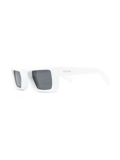 White Rectangular Shield Sunglasses With Gradient Lenses, Classic White Shield Sunglasses With Tinted Lenses, Rectangular Tinted Sunglasses In Optic White, White Polarized Sunglasses For Streetwear, White Tinted Sunglasses For Streetwear, White Sunglasses With Mirrored Lenses For Streetwear, White Mirrored Sunglasses For Streetwear, Modern White Sunglasses For Streetwear, White Rectangular Shield Sunglasses With Tinted Lenses