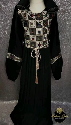 Abaya & shayla, youth size/girls size. Traditional Long Sleeve Embellished Dresses, Eid Dresses With Traditional Black Patterns, Black Dresses With Traditional Patterns For Eid, Black Dresses With Traditional Patterns For Festive Occasions, Traditional Fitted Embellished Kaftan, Traditional Embellished Dress For Ceremonies, Black Festive Dresses With Traditional Patterns, Festive Traditional Dresses With Geometric Embroidery, Traditional Festive Dresses With Geometric Embroidery