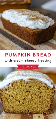 Pumpkin loaf with cream cheese frosting Pumpkin Loaf Recipe, Pumpkin Bread With Cream Cheese, The Best Pumpkin Bread, Best Pumpkin Bread, Best Pumpkin Bread Recipe, Bread With Cream Cheese, Pumpkin Loaf, Pumpkin Bread Recipe