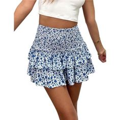 Material: The Floral Boho Pleated Mini Skirt Made Of Lightweight And Cool Fabric, Soft To Your Skin, We Are Sure That You Will Fall In Love With The Comfy Feeling After Wearing It. Styles: Layered Ruffle Hem Mini Skirt, Floral Pleated Mini Skirt, High Waist A Line Pleated Short Skirt, Flowy Smocked Short Flared Skirt, Y2k Floral Mini Skirt Features: With High Waisted Smocked Elastic Waist Design, The Cute Floral Print Flared Mini Skirt Can Hide Your Belly, Make You Look Taller And Flattering. La Non-stretch Mini Skirt For Summer, Chic Non-stretch Tiered Mini Skirt, Summer Pleated Non-stretch Skort, Non-stretch Summer Mini Skirt With Ruffles, Casual Tiered Gathered Skirt Bottoms, Non-stretch Tiered Mini Skirt With Lining, Non-stretch Ruffled Skirt For Spring, Non-stretch Ruffled Skirt, Casual Tiered Gathered Skirt