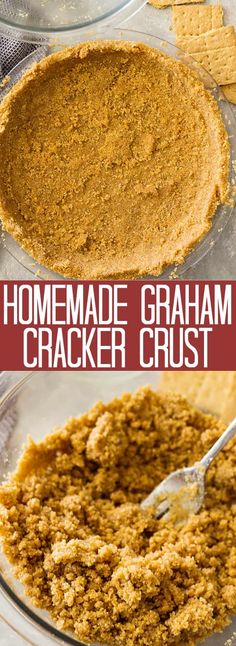 homemade graham cracker crust in a glass bowl