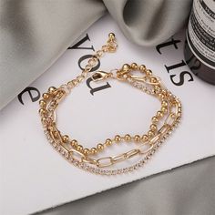 FREE SHIPPING ON ALL ORDERS OVER $50 | 100% SATISFACTION GUARANTEED Click "ADD TO CART" To Get Yours Now | Up To 60% OFF ✨ Made for the modern woman, this set of 3 stackable fashion bangles from Arimonz is crafted with solid materials & features a thick chain link design. A convenient hinged design allows for easy on & off while the brushed finish provides an understated look that will complement any style. Features: 📌 Trendy and Fashionable 📌 Made of Zinc Alloy 📌 Comes with Thick Material 📌 Gold Beaded Chain Trendy Bracelets, Trendy Adjustable Alloy Beaded Bracelets, Trendy Adjustable Beaded Bracelets In Alloy, Trendy Gold Beaded Bracelet With Chain, Trendy Adjustable Beaded Alloy Bracelets, Trendy Alloy Beaded Bracelets, Trendy Gold Beaded Chain Jewelry, Trendy Gold Beaded Chain Bracelet, Party Bracelets With Chain And Round Beads