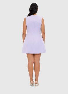 PRODUCT DESCRIPTION Premium sleeveless mini dressRound neckline Fitted waist A-line silhouette Invisible back zip closure Full lining SIZE & FIT 6 8 10 12 14 16 18 Shoulder Width 35.8 37 38.2 39.4 40.6 41.8 43 Bust 84 89 94 99 105 111 117 Waist 68 73 78 83 89 95 101 Hip 103 108 113 118 124 130 136 Center back length 83 84 85 86 87 87 87 Hem circumference 131 136 141 146 152 158 164 Amanda is 5’9" (177 cm) and wears a size 8 Bust: 31” (82cm) / Waist: 24" (61cm) / Hips: 35” (89cm) Pala is 5’10” (178 cm) and wears a size 12Bust: 39” (99cm) / Waist: 31” (78cm) / Hips: 41” (104cm) Fit And Flare Lined Mini Dress, Lined Fit And Flare Mini Dress, A-line Mini Dress With Side Zipper, Summer Mini Dress With Structured Boning, Spring A-line Dresses With Structured Boning, Knee-length Cocktail Dress With Side Zipper, Cocktail Knee-length Dress With Side Zipper, A-line Mini Dress With Back Zipper For Work, Fit And Flare Mini Dress With Back Zipper