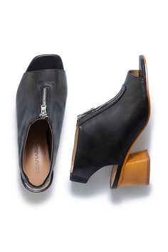 Leather upper, insole, sole Wood heel Zipper styling Imported | Levy Heels by Bernardo in Black, Women's, Size: 6, Leather/Wood at Anthropologie Leather Closed Toe Heels With Zipper, Leather Closed Toe Heels With Zipper Closure, Candles For Sale, Wood Heel, Black Fits, Leisure Wear, Shoe Shop, Free Shopping, Black Heels