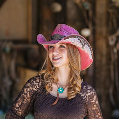 The JENNIE from the Stampede Collection is an effortlessly stylish and durable hat ideal for any occasion. It features genuine Panama straw, a large floral buckle and brown genuine leather with floral designs and studs. Its flared brim is decorated with a floral design and studs embroidered under the curved brim, and the hat has a 4-inch brim. Pink Cowgirl Hat, Cowgirl Photography, Pink Cowgirl, Cowgirl Hat, Western Hats, Cowgirl Hats, Cowgirl Style, Girl With Hat, Country Girl