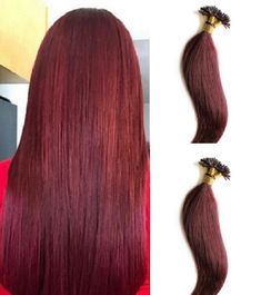 We offer high quality Exquisitely, Sexy Hand Made charming 100% Human Hair. Length: 18″,22″ Color: # 99J Burgundy Red Wine Style: Nail (U) Tip, Extension Texture: straight Hair Type: 100% Human Remy Hair Grade: AAAA Total Weight: 100 Grams (Each Strand= 1 Gram) Quantity: 100 Strands/Pack IMPORTANT!!! Colors shown on screen can be slightly different from the actual product, due to the color settings of your computer. Based on our Customers’ suggestions: We recommend TWO PACKS of U-tip  Hair Exten Pink Short Hair, Nail Tip, Short Hair Wigs, Beautiful Wigs, Remy Human Hair Extensions, Long Braids, Red Hair Color, Short Wigs, Long Wigs