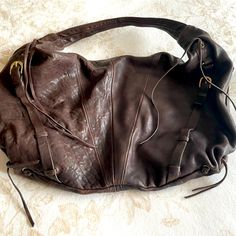 Junior Drake Hobo Bag. Like New And Never Used. Perfect Condition. Super Soft Pebbles Leather With Zipper Closure. Cost $350 Selling For $200 Slouchy Hobo Bag, Leather Hobo Handbags, Patent Leather Handbags, Brown Leather Shoulder Bag, Leather Hobo Bag, Hobo Handbags, Leather Hobo, Casual Sandals, Coach Purses