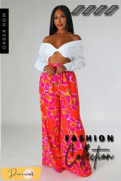 Floral Print High Waist Loose Wide Leg Pants Loose Wide Leg Pants, Color Pick, 1 Million, Bottoms Pants, Leg Pants, Wide Leg Pants, Womens Bottoms, High Waist, Wide Leg