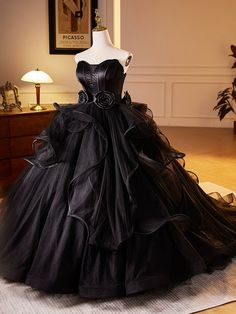 Black Masquerade Ball Gowns, Black Dramatic Dress, Goth Victorian Wedding Dress, Gothic Black Prom Dress, Goth Grad Dress, Purple And Black Wedding Dresses, Royal Gothic Dress, Gothic Victorian Wedding Dress, Purple Black Wedding Dress