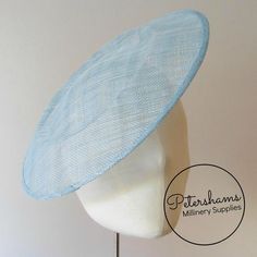 This extra large light blue saucer/plate style sinamay fascinator base is made from a triple layer of stiffened sinamay millinery fabric and is ideal for making an instant hat! Get creative by positioning it at different angles on the head. Just add elastic or headband for securing to the head (not included but available in my shop!)Measurements:Width: 29cm (11.4 inches)Depth at center crown: 4cm (1.5 inches)Has a shallow curvature at crown for resting on the head.For my full range of millinery Sinamay Fascinator, Blank Hats, Sinamay Hats, Millinery Supplies, Hat Base, Cerise Pink, Deep Royal Blue, Large Hats, Fascinator Hat