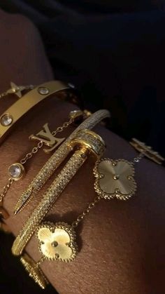 Jewelry stack,Gold Jewelry stack,Van Clef Jewelry Stack,Cartier Jewelry Stack,Louis Vuitton Jewelry Stack⭐️ Black Women Jewelry Aesthetic, Expensive Brands Aesthetic, Jewelery Stacks, Gold Jewelry Stack, Tiffany Bracelet Stack, Bijoux Aesthetic, Gold Aesthetic Jewelry, Expensive Aesthetic, Gold Jewellery Aesthetic