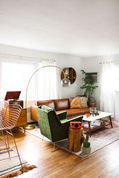 the living room is clean and ready to be used as a place for people to relax