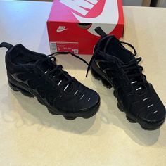 Where These As A Street Style Or For Working Out. Never Been Worn. Air Vapormax Plus, Nike Air Vapormax Plus, Shoes Nike Air, Air Vapormax, Nike Air Vapormax, Box Color, Shoes Nike, Black Nikes, Womens Shoes Sneakers