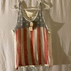 Final Markdown Denim Supply Ralph Lauren Women’s Brand New Top. Size Xl. No Further Discounts Will Be Given On This Item! American Flag Print Cotton Top For Beach, Casual Distressed Tank Top For Summer, Spring Casual Tank Top With American Flag Print, Casual American Flag Print Tank Top For Spring, Casual 4th Of July Flag Print Tank Top, Casual Washed Summer Tank Top, Casual Washed Tank Top For Summer, Spring Beach Tops With Flag Print, Casual Tops For 4th Of July Beach Outing