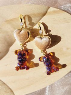 Gummy bear earrings  18k gold plated ear post Kawaii Gummy Bear, Gummy Bear Earrings, Earrings Kawaii, Bear Earrings, Gummy Bear, Ear Hook, Gummy Bears, Jewelry Earrings Dangle, Selling On Etsy