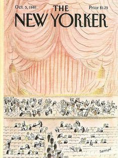 an advertisement for the new yorker theatre, with cats and dogs in front of a curtain