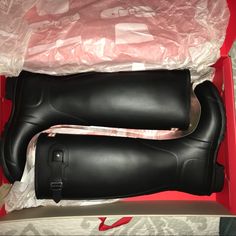 (Last Markdown) Nwb Hunter Tall Boots In Size-9, Plus A Free Pair Of Color-Black With Hunter Socks In Color-Black, Size-Medium, These Have Never Been Tried On Or Worn , Husband Didn’t Know I Had A Black Pair And Picked Up Another Pair ,So Just Going To Sell Them To Get My Money Back. Black Waterproof Knee-high Boots, Black Knee-high Waterproof Boots, Black Knee-high Boots For Outdoor, Black Knee-high Rain Boots, Classic Black Waterproof Boots, Black Knee-high Rain Boots For Winter, Classic Black Insulated Boots, Insulated Black Rain Boots For Fall, Black Insulated Rain Boots With Round Toe