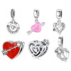 Wow Charms 925 Sterling Silver Charms Flowers Kiss Angel Wings Love Heart Pendants Beads. Charms fit for Pandora Bracelets. ♡ MATERIALS：100% 925 Sterling Silver. ♡ PRACTICABILITY：Compatible with snake chain bracelet, fit for pandora bracelet and necklace. ♡ As A GOOD GIFT：A good gift for girlfriend, wife, family or best friend on Christmas, holiday, Valentine's Day, birthday or anniversary, etc. Medicine Kit, Pandora Bracelet Charms, Pandora Charm, Aid Kit, Love Charms, Heart With Arrow, Pandora Bracelets, Enamel Charms, Diy Schmuck