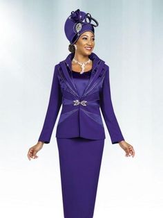 Ben Marc 47995 2 piece skirt suit Colors: Purple Sizes: 14 Womens Church Suits, Suit Colors, Church Suits And Hats, Red Hat Ladies, Church Weddings, Matching Hats, Women Church Suits, 2 Piece Skirt, Classy Suits