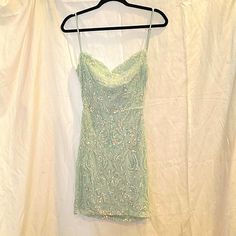 Nwt Windsor Sage Mini Formal Dress With Iridescent Sequins Pattern And Corset Tie Back Size Small No Blemishes Noted Windsor Dresses, Mini Dress Formal, Sequin Mini, Tie Backs, Night Out, Prom, Prom Dresses, Formal Dresses, Womens Dresses