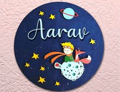 a blue plaque with a cartoon character on it that says,'atave '