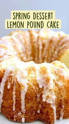 a bundt cake with white icing on a plate