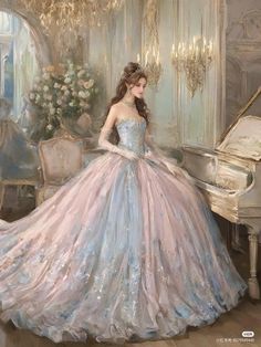 Famous Brides, Gaun Abad Pertengahan, Gowns Dresses Elegant, Old Fashion Dresses, Dress Design Sketches, Fashion Illustration Dresses, Fantasy Gowns, Fairytale Dress, Fantasy Dress