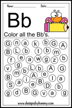 Find the letter b worksheet Alphabet Learning Activities, Letter O Activities, Letter Q Worksheets, Letter S Worksheets, Find And Color, Letter B Worksheets, Curriculum Preschool