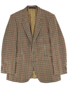 This handsome check tweed jacket would make a classic addition to any vintage collection.  Cream tweed with a rust, brown and black check pattern. Two-button fastening with three buttons at each cuff. Fully lined with viscose. Made in England, using pure wool. Measurements: Chest: 40 inch / 101.5 cm Length: 30 inch / 76 cm  Shoulders: 19 inch / 48 cm Sleeve: 25 inch / 64 cm Business Plaid Wool Tweed Jacket, Plaid Tweed Business Blazer, Classic Business Tweed Jacket In Plaid, Business Plaid Tweed Blazer, Plaid Wool Tweed Jacket For Business, Brown Business Tweed Jacket With Button Closure, Business Tweed Plaid Blazer, Brown Tweed Jacket For Business With Button Closure, Classic Plaid Tweed Blazer