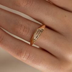 Sliced Diamond Solitaire Ring with a Minimal Golden Bezel - OOAK – ARTEMER Unique Wedding Band Sets, Minimal Engagement Ring, Cute Engagement Rings, Bezel Engagement Ring, Three Stone Diamond Ring, Future Engagement Rings, Bespoke Engagement Ring, Modern Engagement Rings, Three Stone Diamond