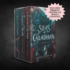 three books on the cover of seas of galahan