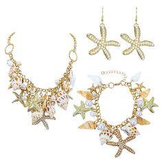 PRICES MAY VARY. New Design Popular Fashion Shell Starfish Pearl Necklace£¬It is good accessory for your holiday to the seaside, then you can enjoy the beach and sunshine. Material: Alloy, Sea Shell, Faux Pearl; Mental color: Golden£»Size:Chain length: 46cm + 5.5 (extended). Note!!! Please refer to the size and model picture to make sure the product size is what you need. Trendy Shell Charm Bracelets, CCB Acrylic Alloy Rhinestone Starfish and Glass Pearl Pendants, with Iron Chains and Brass Lobs Mermaid Tail Necklace, Pearl Collar, Fake Nose Rings, Pearl Necklace Set, Seashell Necklace, Popular Fashion, Shell Necklace, Necklace Choker, Chunky Necklace