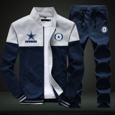 Dallas Cowboys Sweatshirt +Sweatpants Mens Clothing 2 Pieces Sets Slim Tracksuit Cotton Sports Sets For Sports Season, Casual Navy Cotton Tracksuit, Navy Casual Cotton Tracksuit, Navy Cotton Casual Tracksuit, Casual Cotton Long Sleeve Tracksuit, Cotton Sports Sets With Long Sleeves, Sporty Cotton Sets For Sports Season, Cotton Long Sleeve Sports Sets, Blue Cotton Long Sleeve Tracksuit