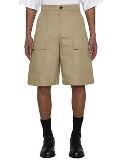 Shorts from Studio NicholsonComposition: Natural (veg)->cotton, 57% Synthetic->polyamide, 43% Spring Bermuda Bottoms With Cargo Pockets, Utility Style Bermuda Bottoms For Spring, Utility Bermuda Bottoms For Spring, Spring Utility Bermuda Bottoms, Spring Bermuda Utility Bottoms, Relaxed Fit High-waisted Shorts With Patch Pockets, Utility Knee-length Shorts For Summer, Relaxed Fit Cargo Shorts For Spring, Spring Cargo Shorts With Relaxed Fit