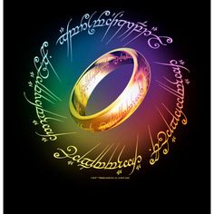 the lord's ring in front of an illuminated background with words written on it